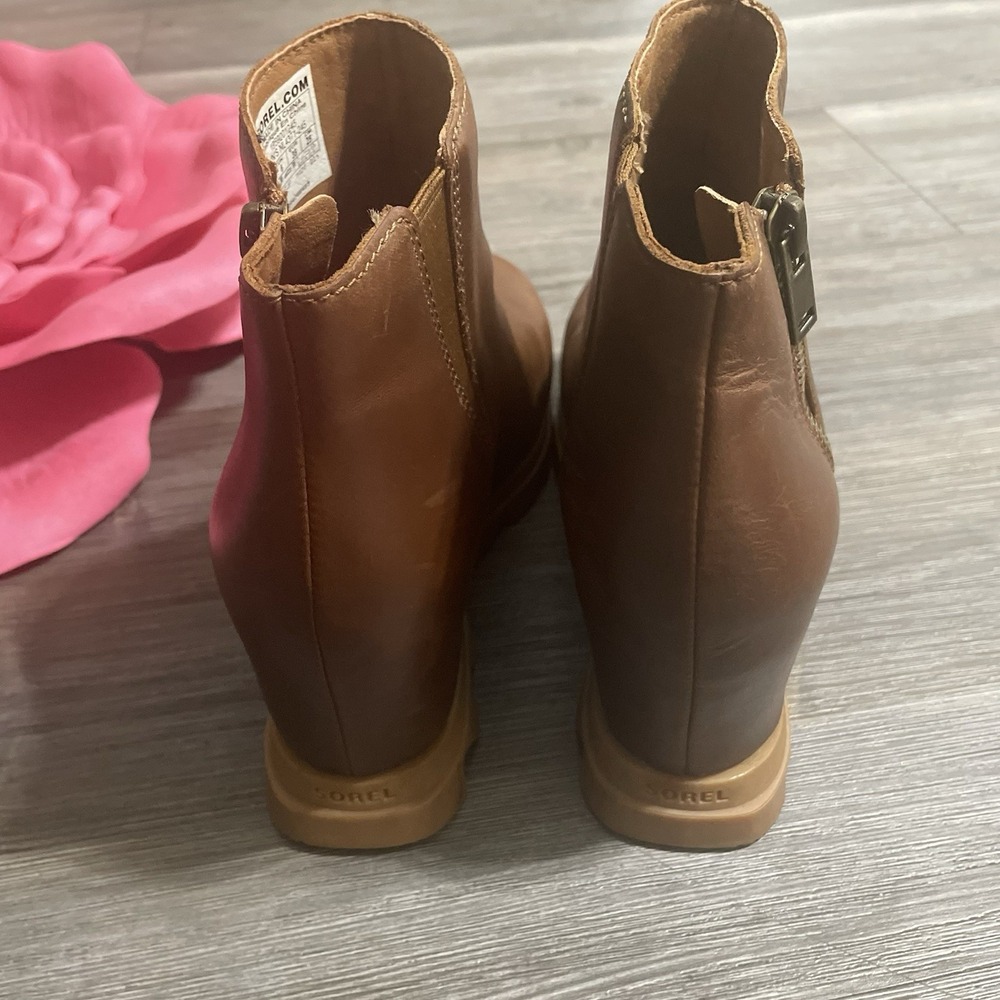 SOREL NL4371-245 Joan of Arctic Wedge III Zip Chelsea Boot Sz 8 Hazelnut Brown - Picture 7 of 12
